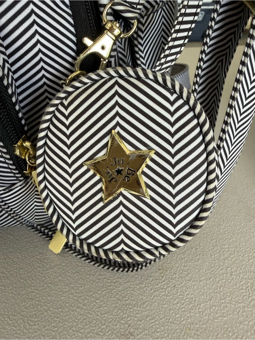Ju-Ju-Be Black & White Chevron Backpack Diaper Bag